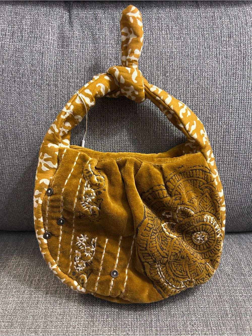 Free People Mustard Yellow Women’s Knot top Bag with crossbody strap New W Tags